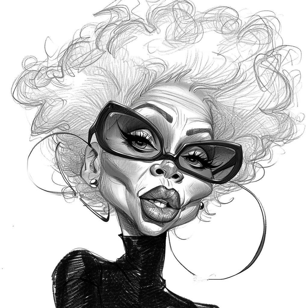 Hand Drawn Ru Paul Caricature Sketch