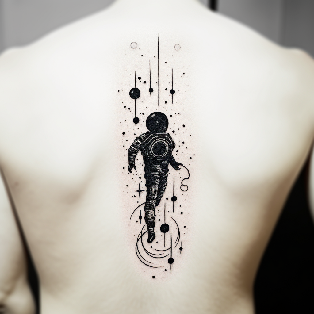 Astronaut falling into space tattoo