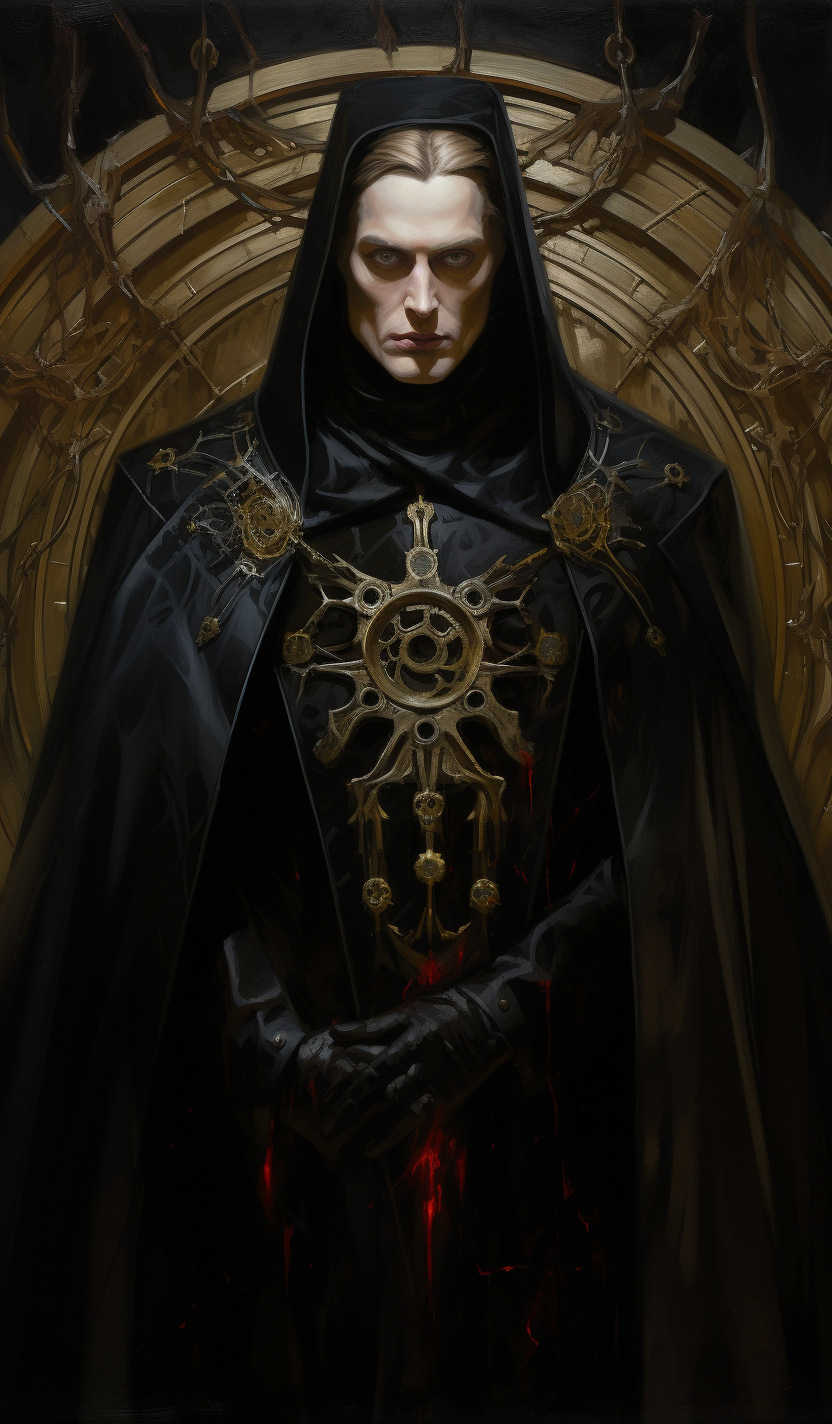 Emperor in Black Medieval Fantasy Attire