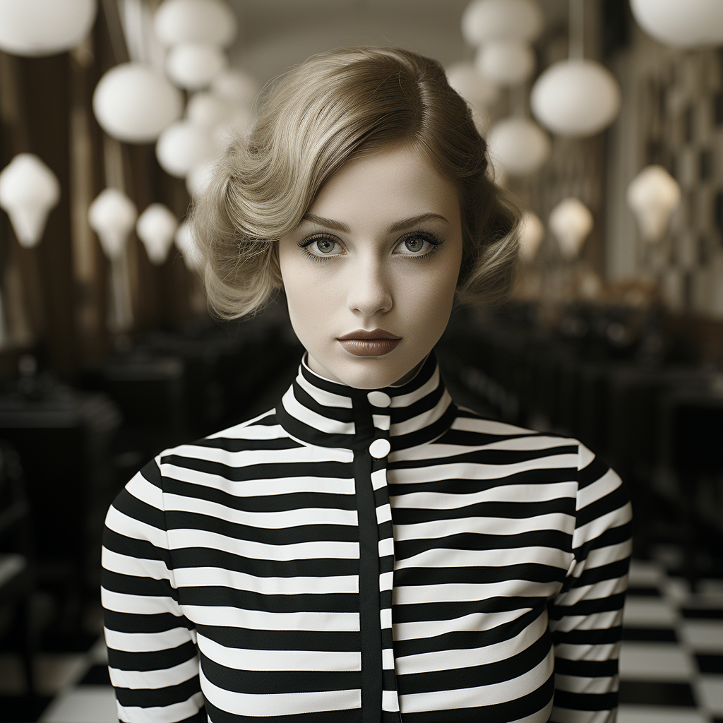 Black and White Checkerboard Room Portrait