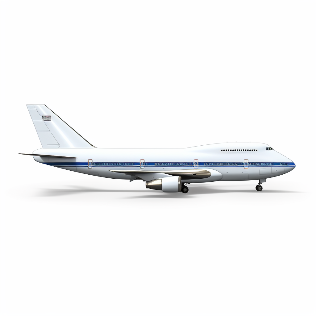 Photorealistic side view of blank 747 Boeing aeroplane