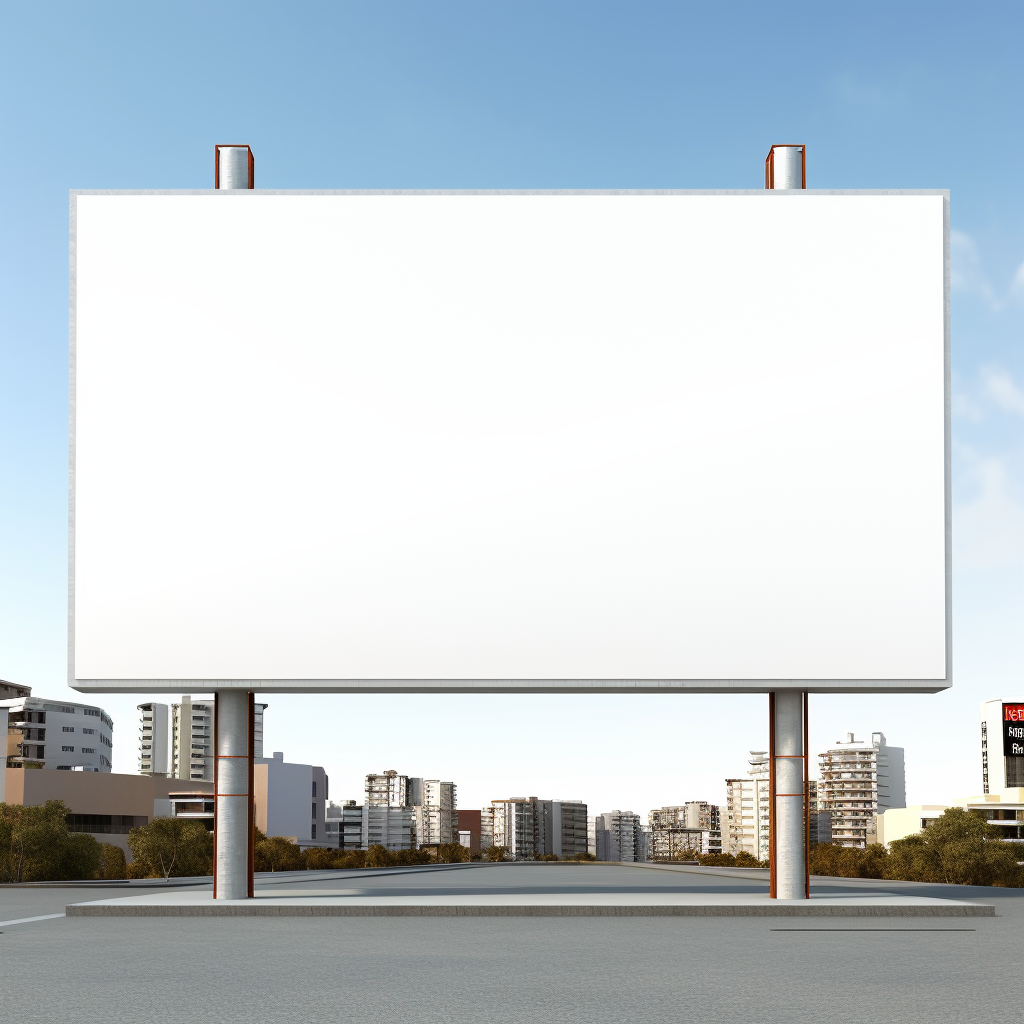 Blank billboard on white background