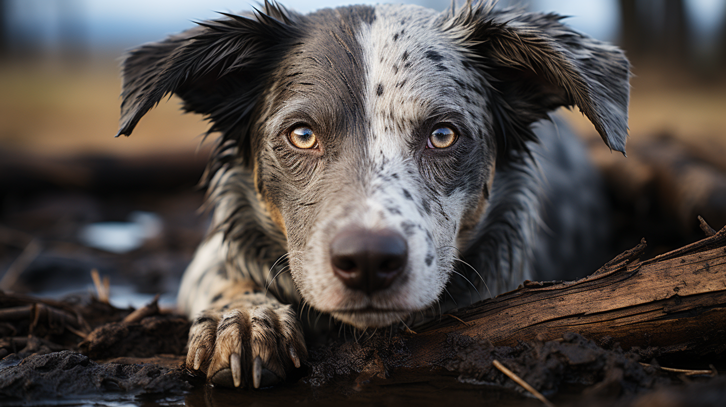 Blu-eyed Louisiana Catahoula Dog Portrait