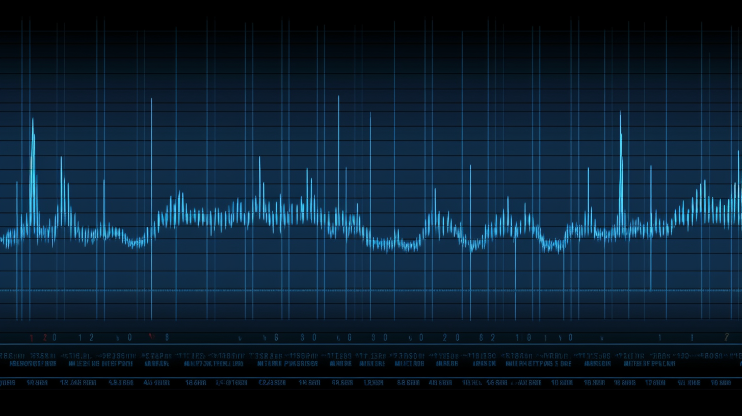 Blue Audio Spectrogram on Computer Screen