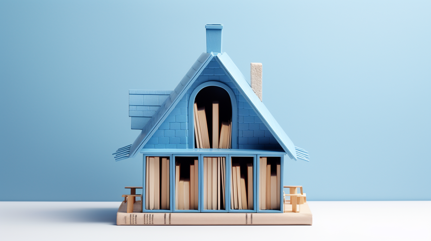 Books in Blue Birdhouse