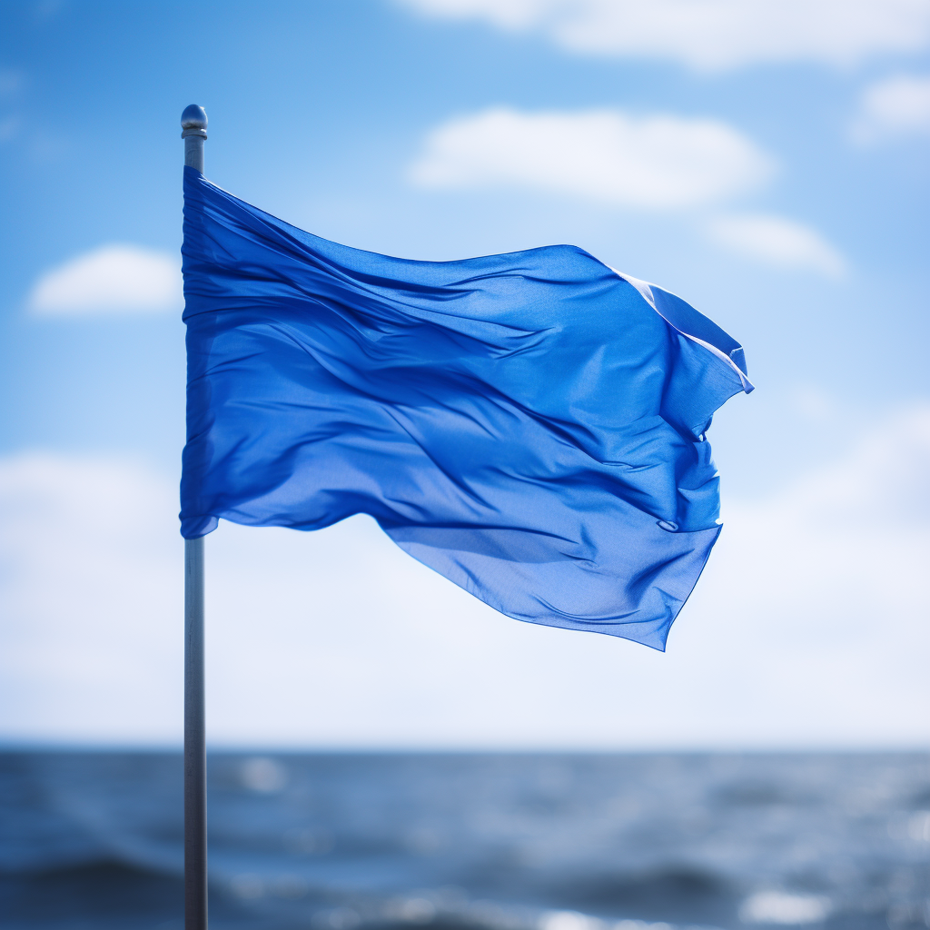 Beautiful waving blue flag image