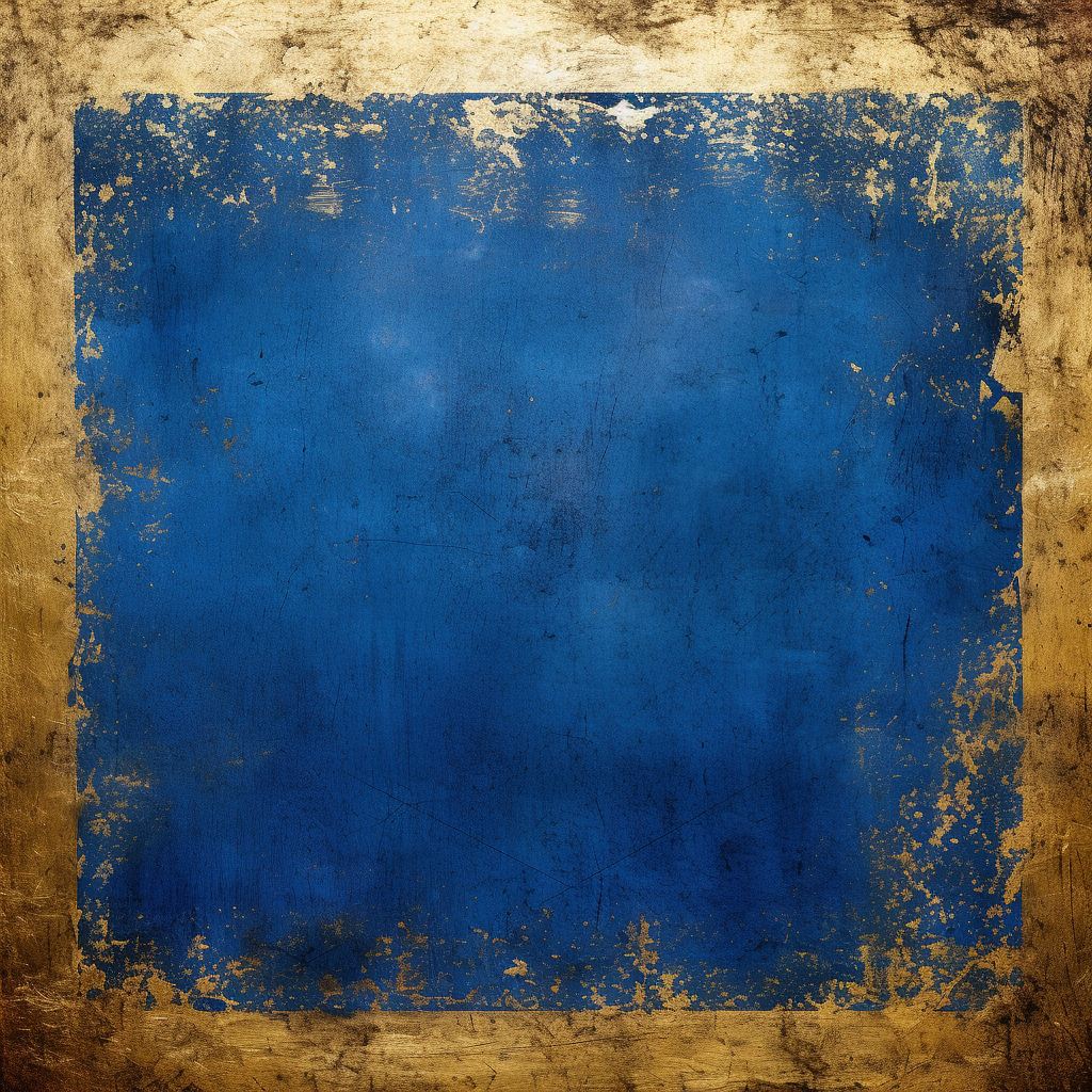 Royal Blue Grunge Texture with Gold Frame