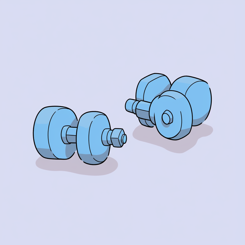 Blue Line Art Dumbbell Fitness Icon