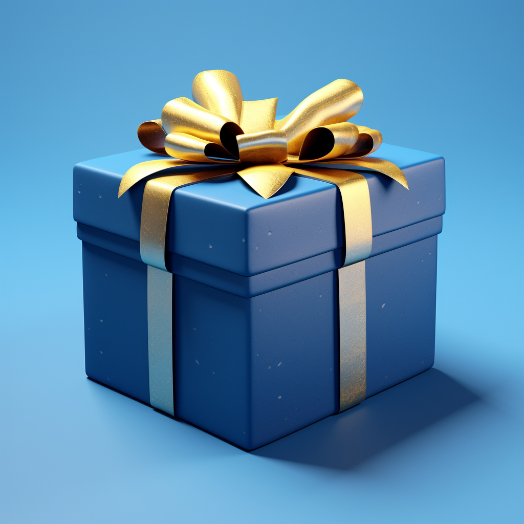 Gift wrap on blue background