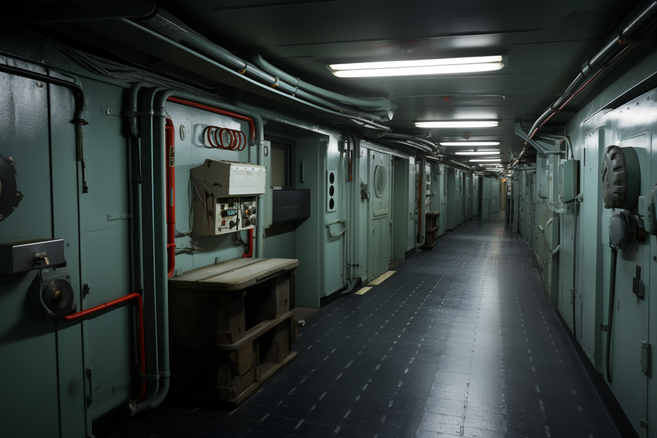 Boat metal corridor HMS Belfast