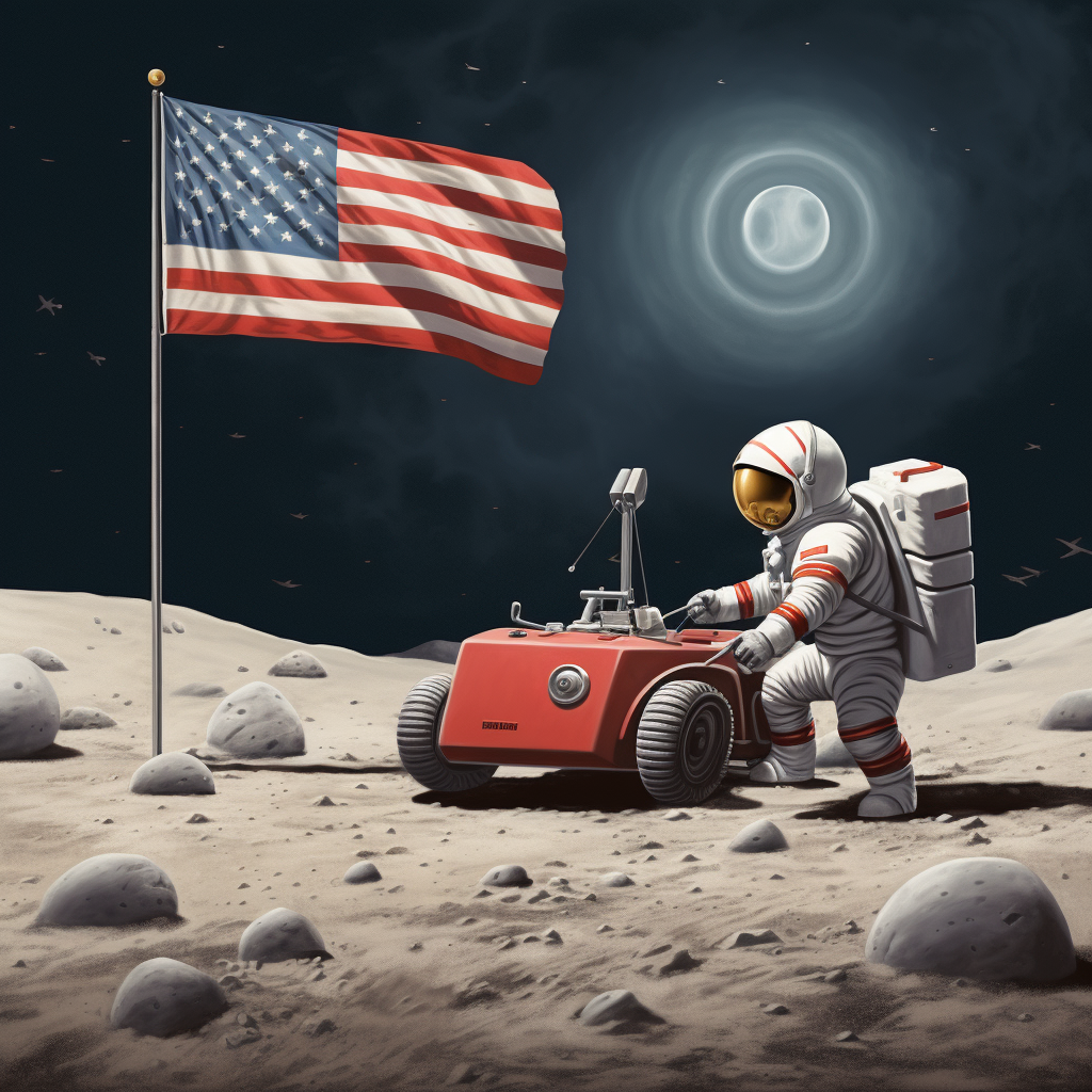 Danish astronaut plants flag on moon