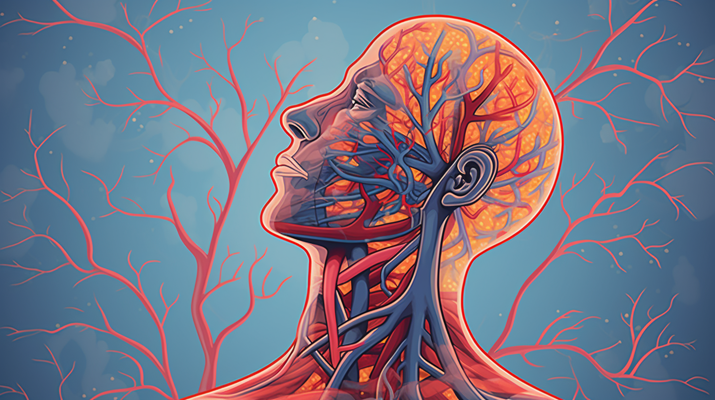 Breathing and Brain Nerves Connection Illustration