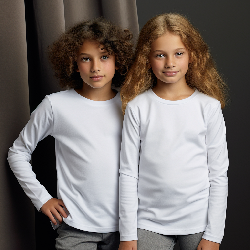 Brazilian Boy and Girl in White Shirts