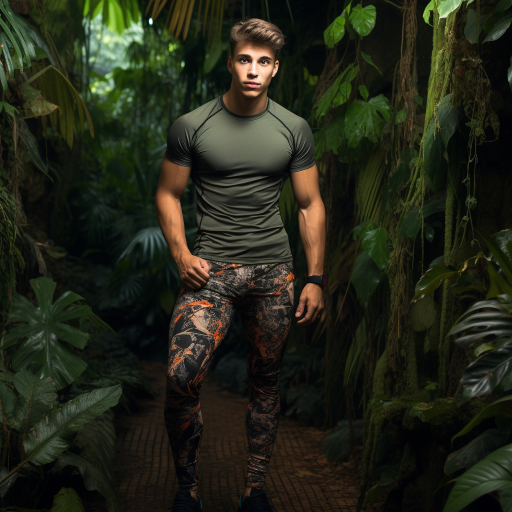 Beautiful Brazilian supermodel in camouflage pants