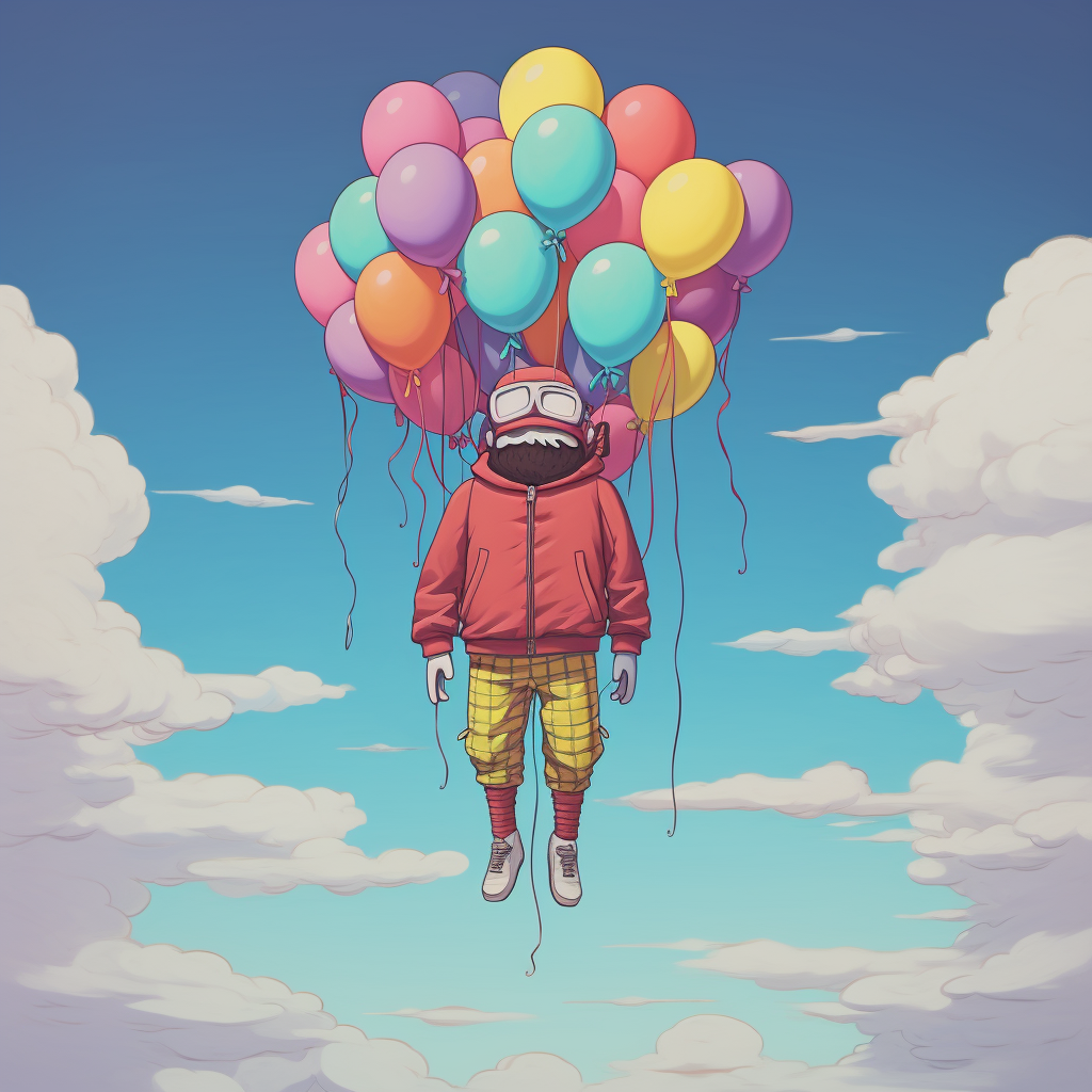 Simpsons breathing balloon in streetwear clothes