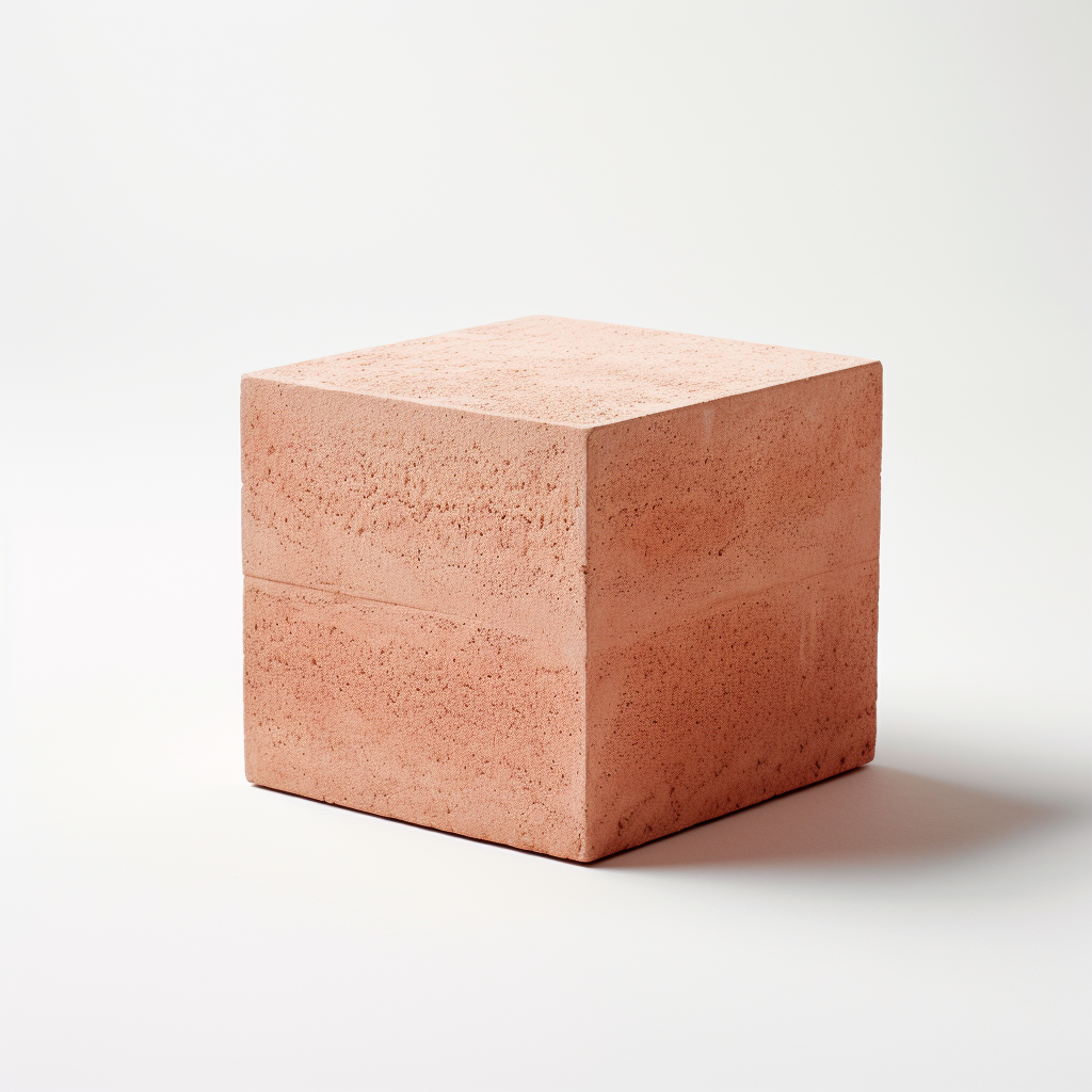 Brick cube on white background