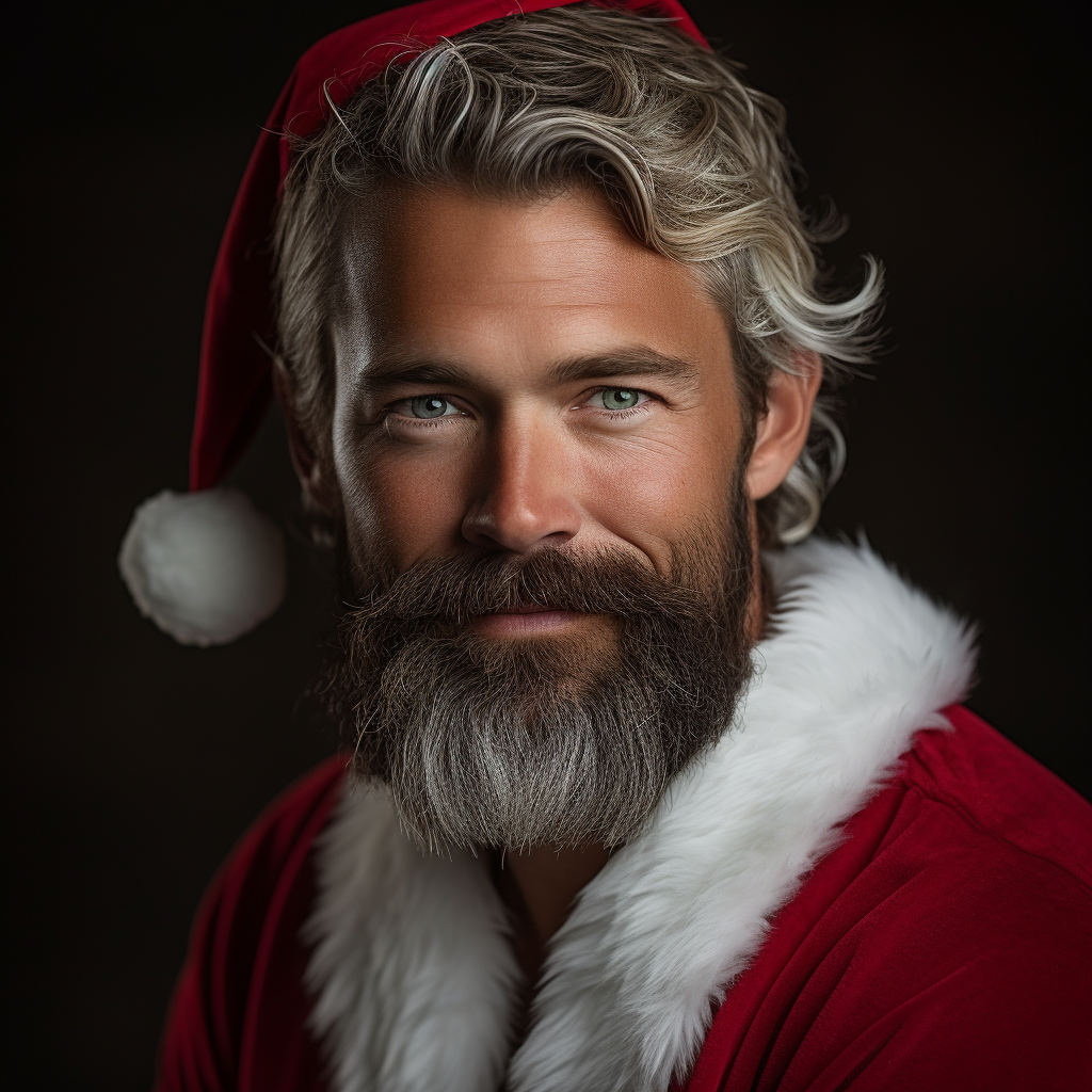 Smiling British Santa spreading holiday cheer