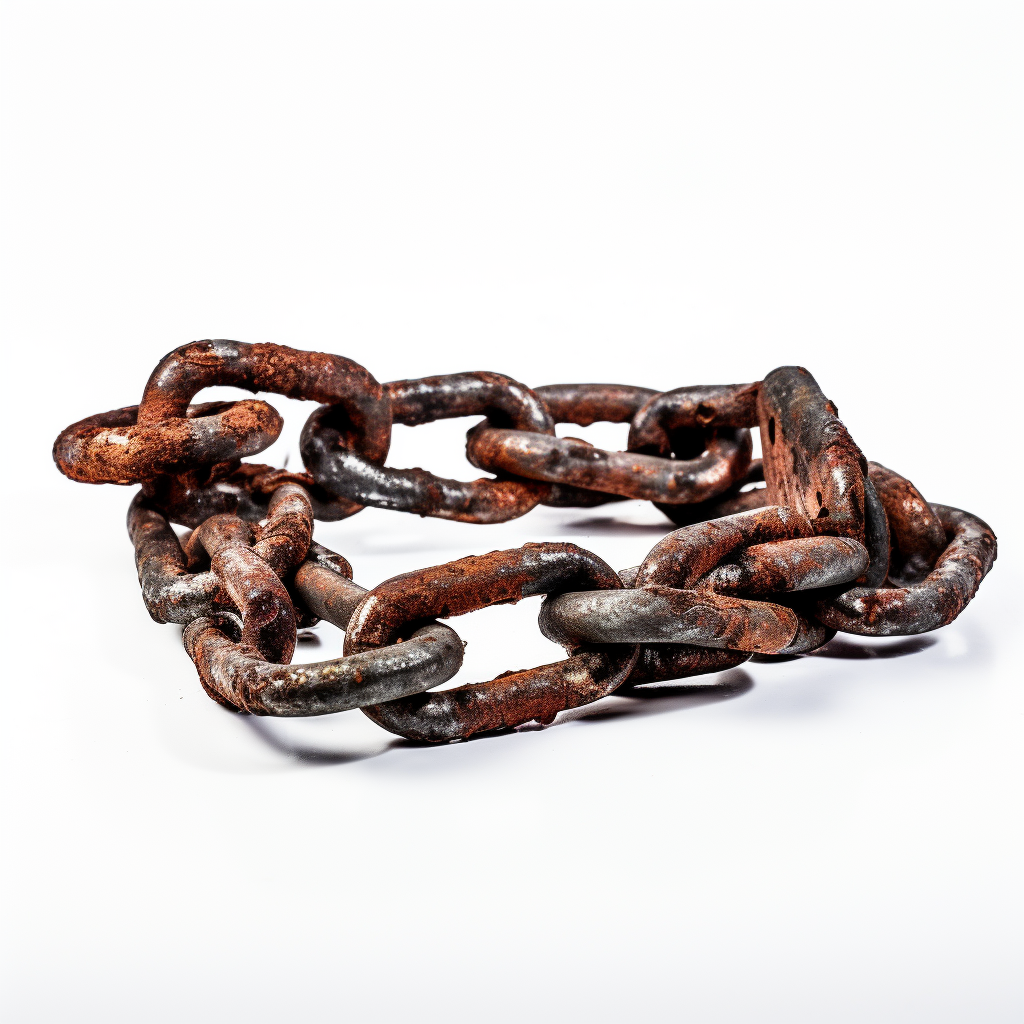 Broke Rusty Chain Symbolizing Freedom