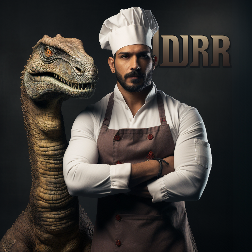 Buff Dinosaur Chef Juridar - Toonami-inspired Image