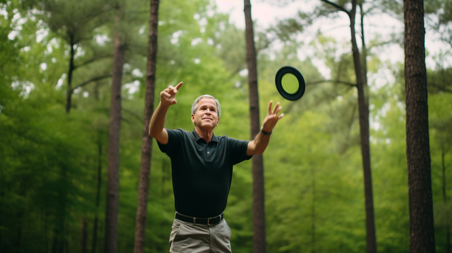 George W Bush playing disc golf