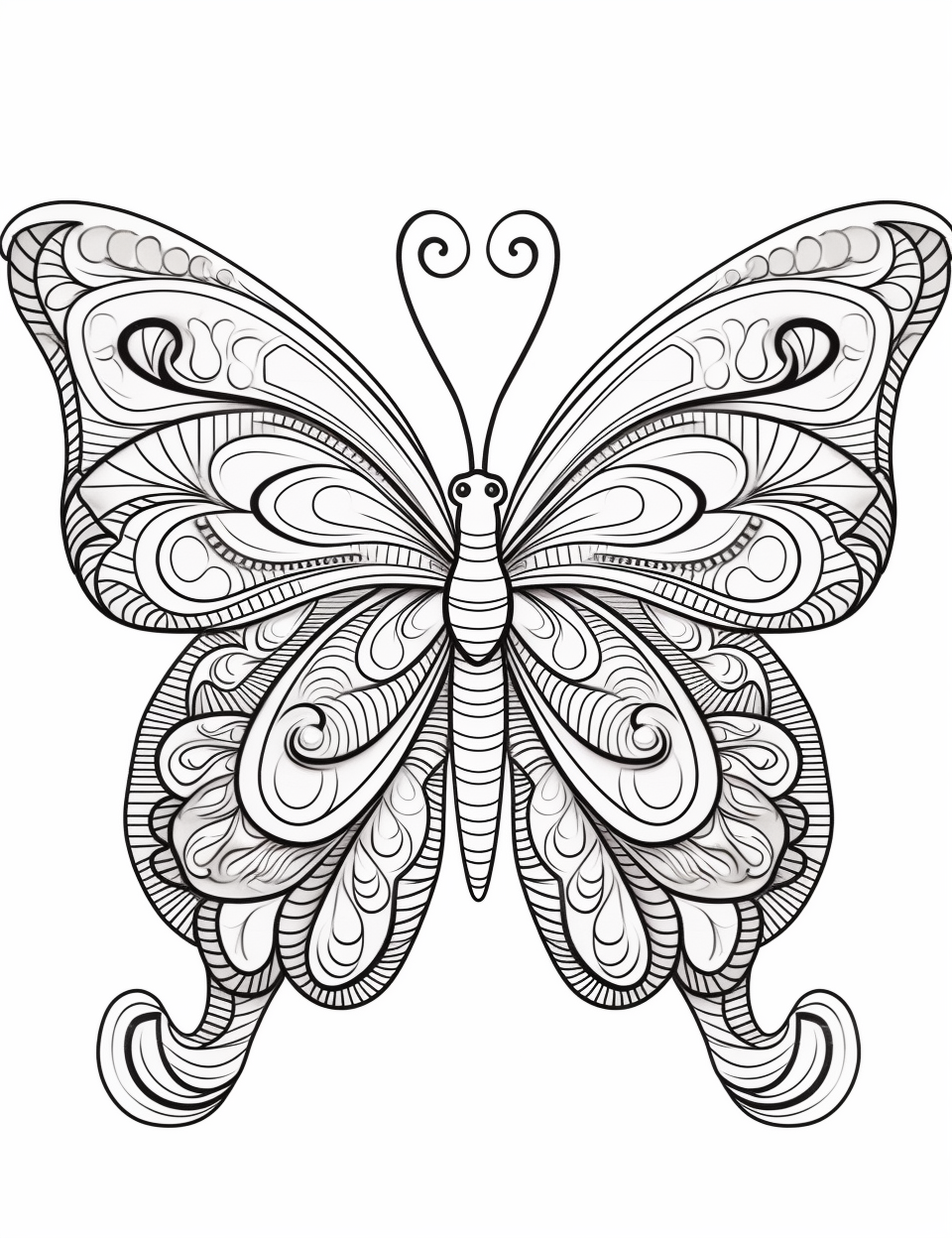 Beautiful Butterfly Mandala Coloring Page