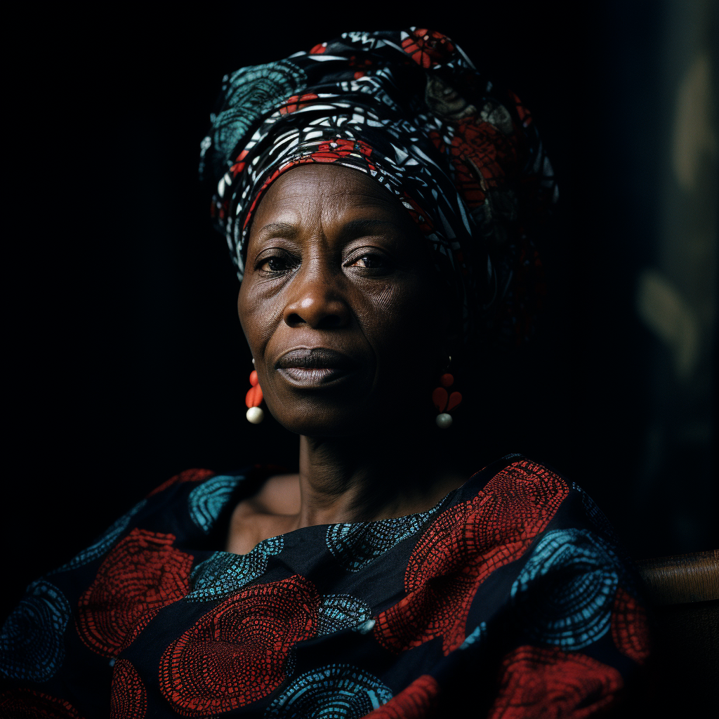 Cameroonian woman behind opaque glass