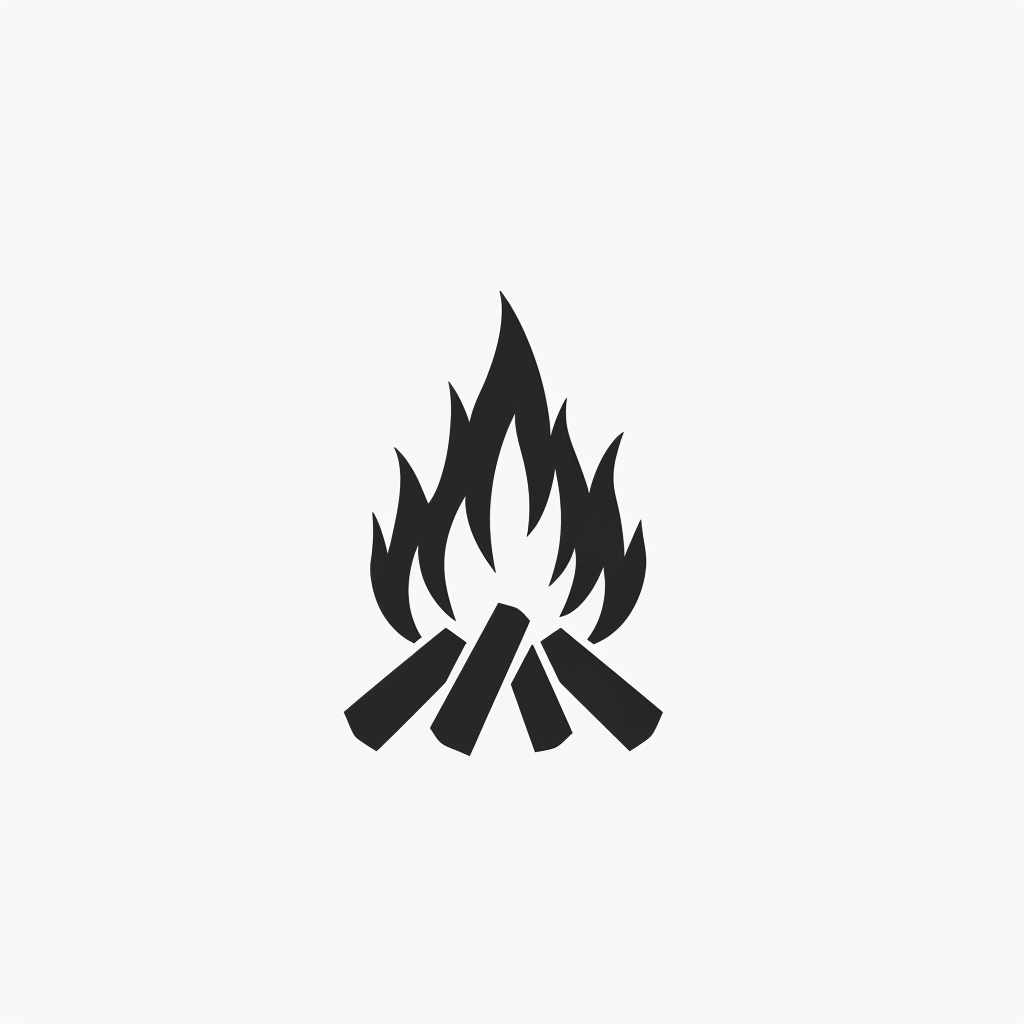 campfire icon on white background