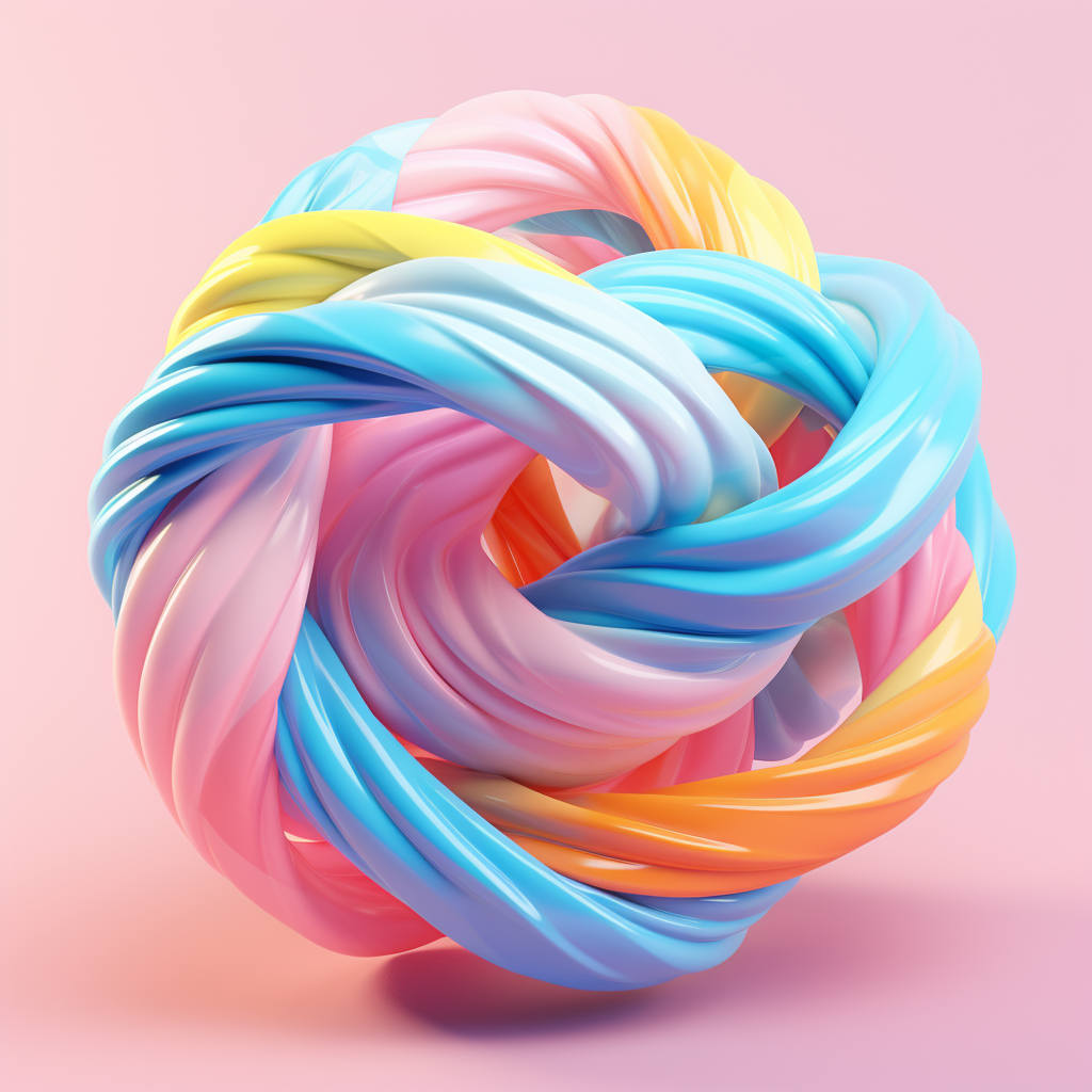 Colorful candy-colored helix on a pastel background