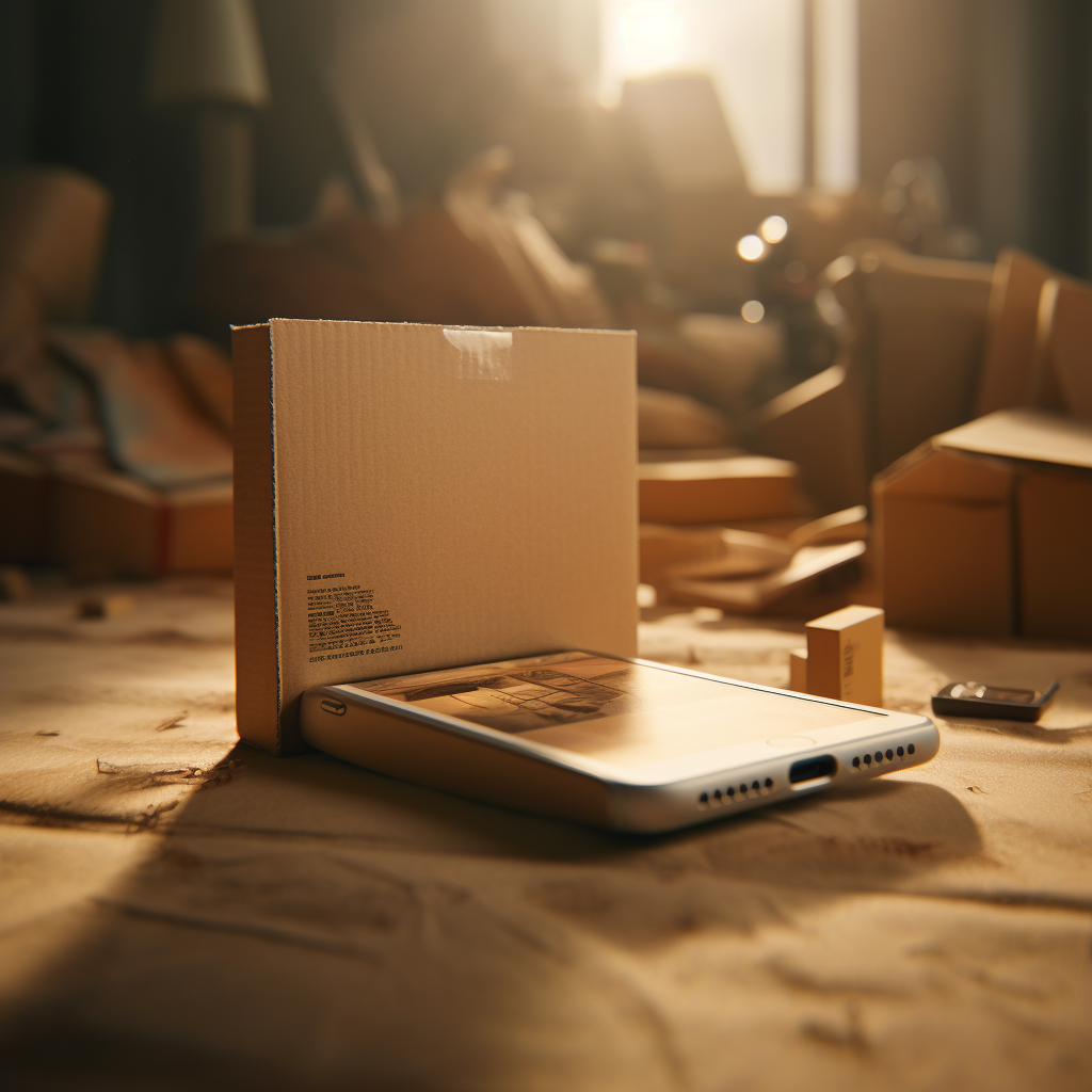 Cardboard Box Smartphone Realist Professional Color Grading Cinematic Shot