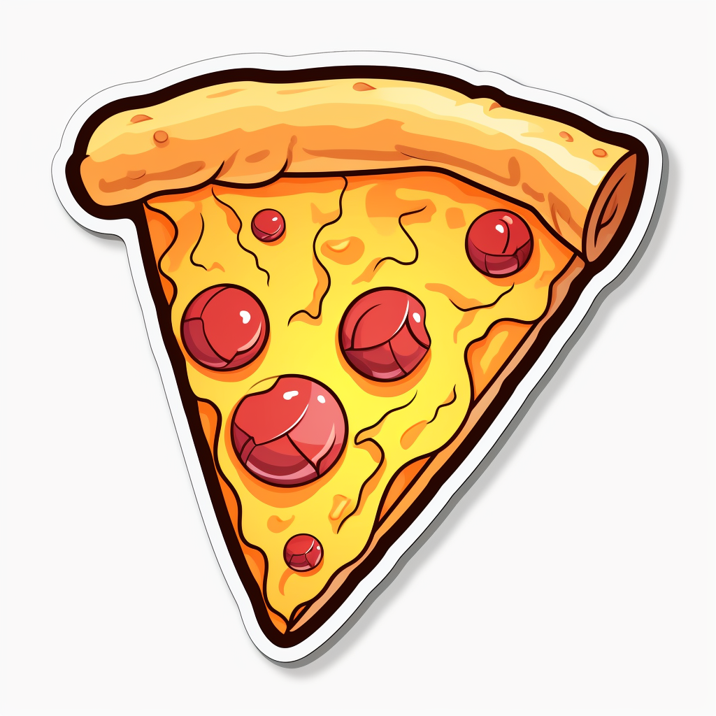 Cute Pizza Slice Cartoon Sticker