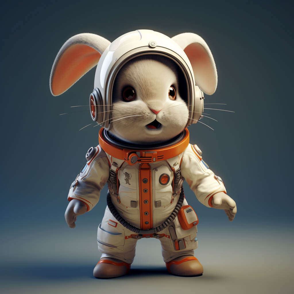 Cartoon rabbit space suit