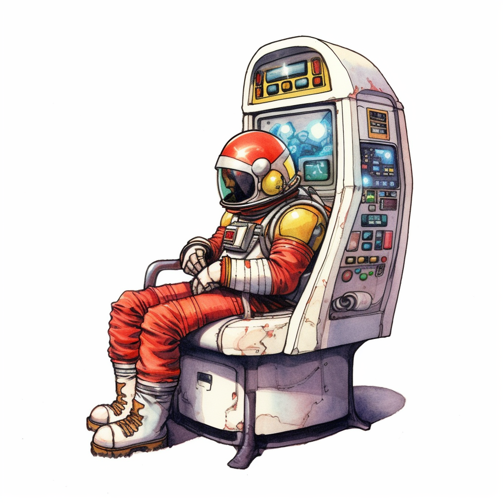 Slot machine wearing space helmet