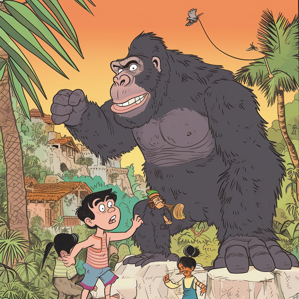 Colorful Cartoon Child Book with King Kong