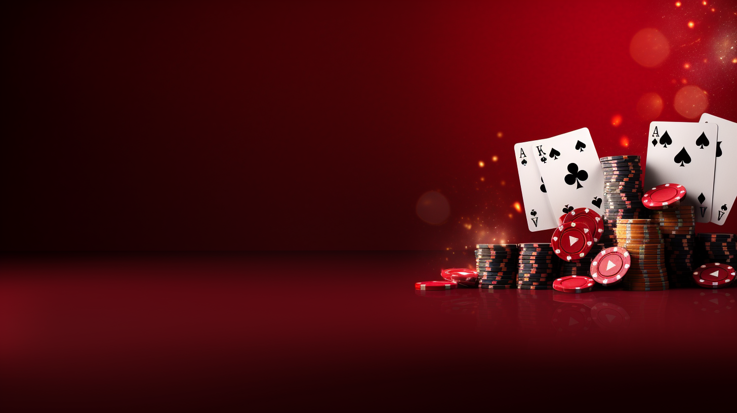 Maroon background with casino elements