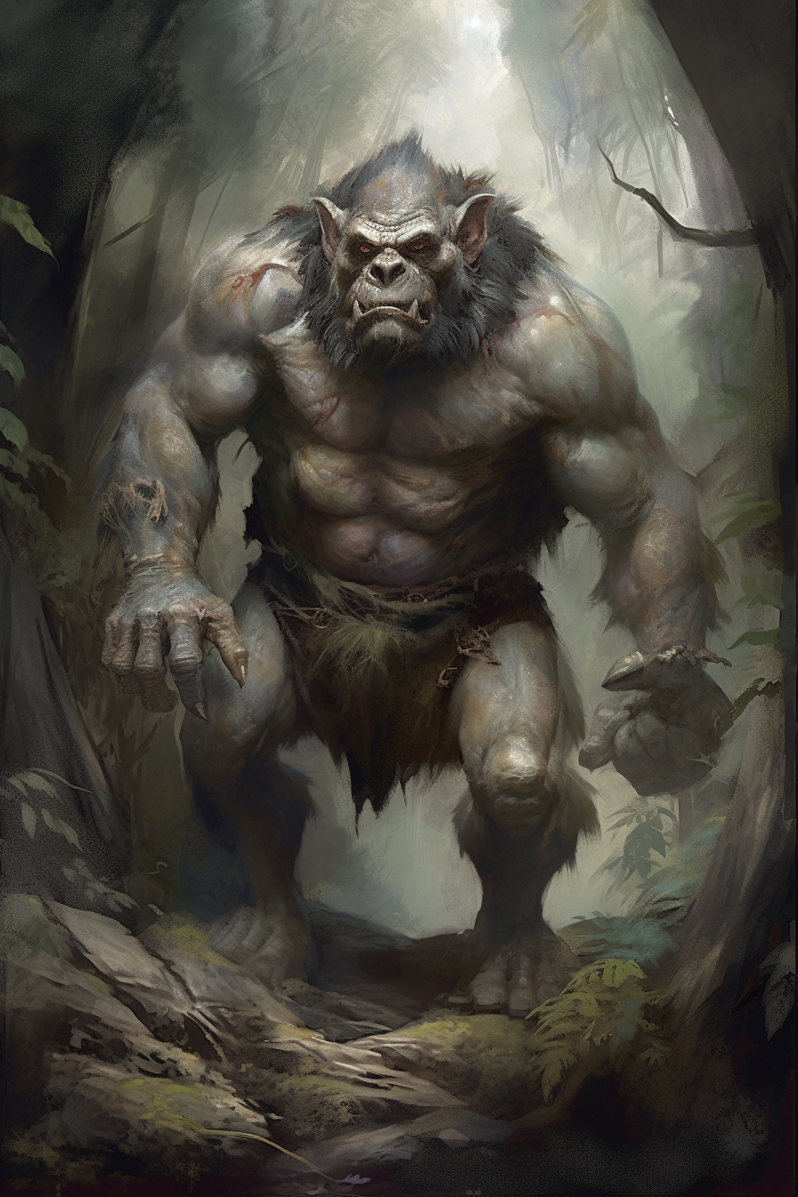 Realistic Cave Troll in Forest