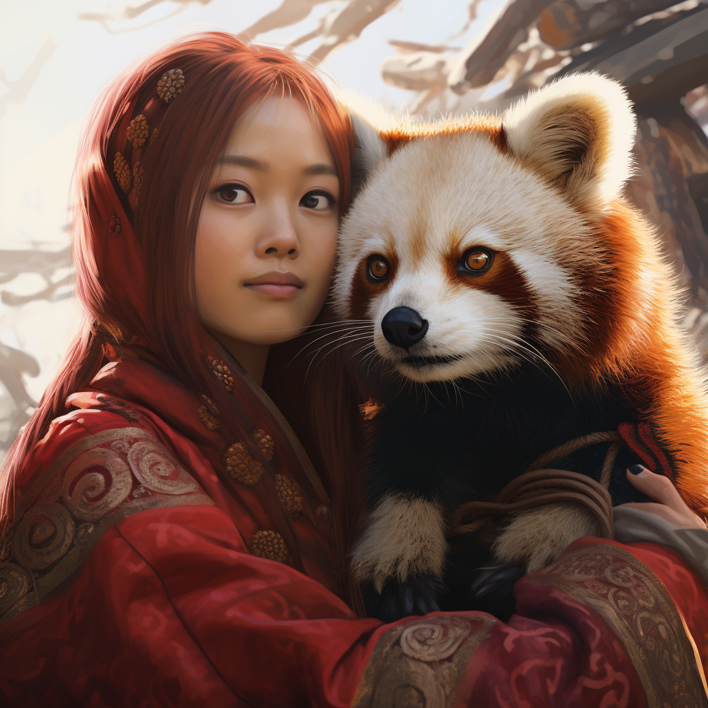 Changpeng Zhao with a red panda