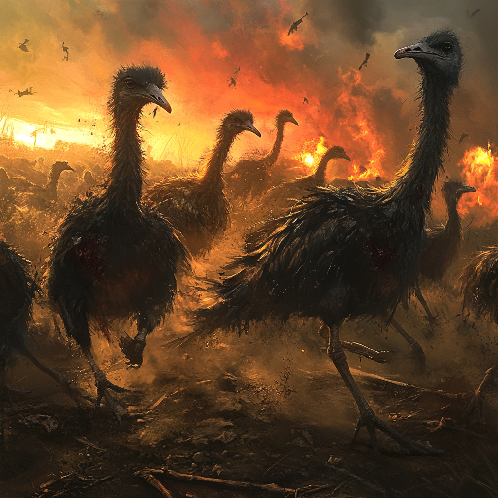 Emus chaotic success scene