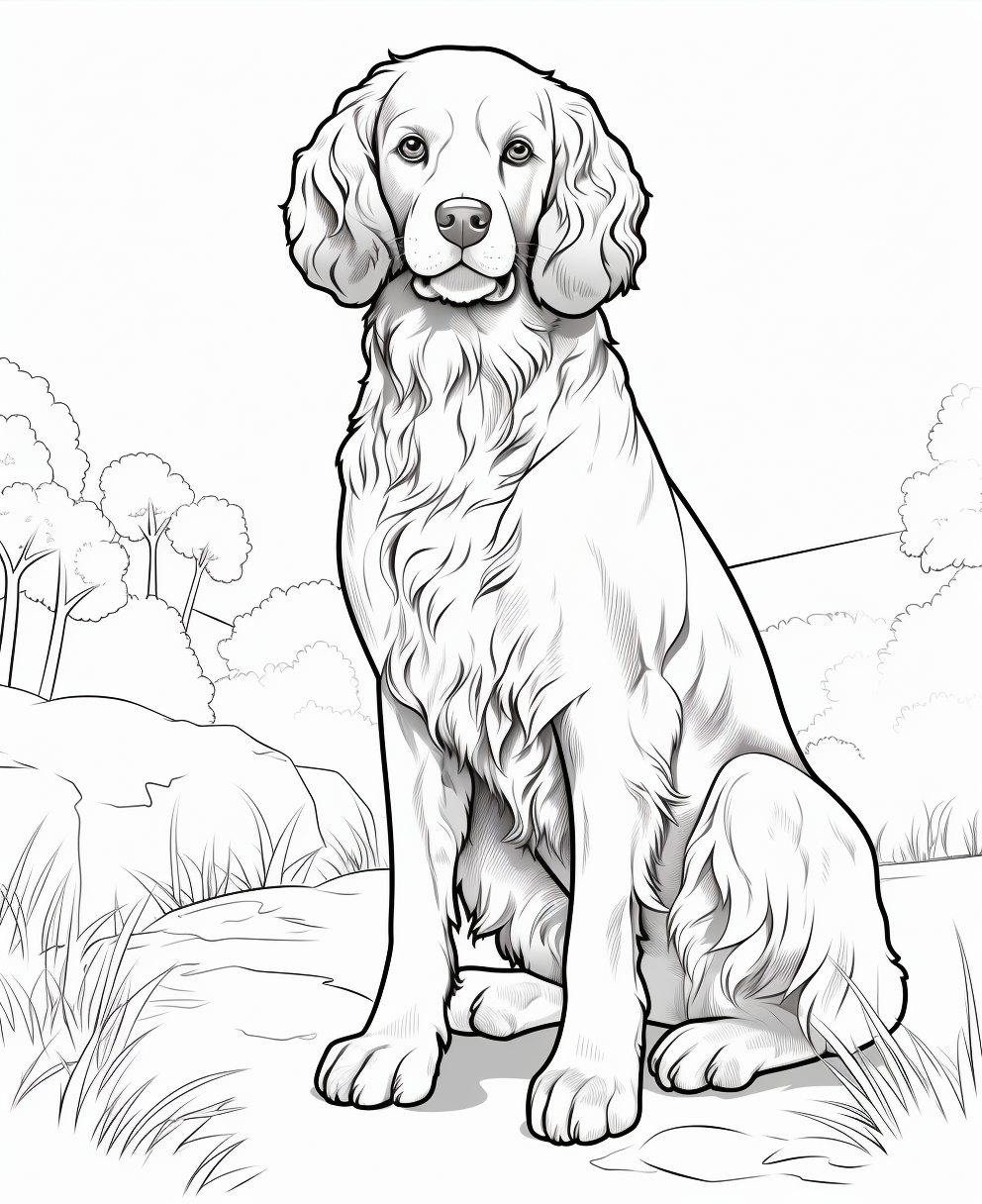 Adorable English Springer Spaniel Coloring Page