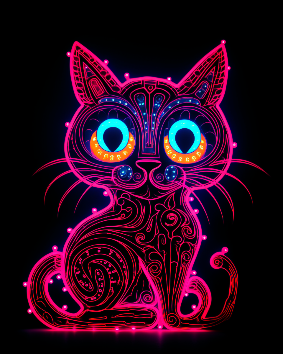 Glowing pattern of Cheshire Cat from Alice in Wonderland