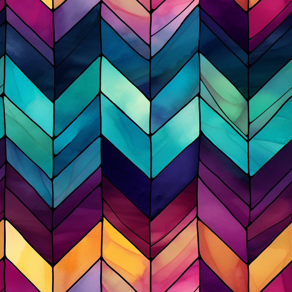 Chevrons and Alcohol Ink in Jewel Tones Art