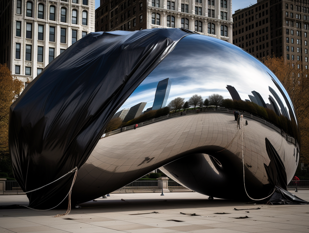 Chicago Bean Wrapped in Black Tape