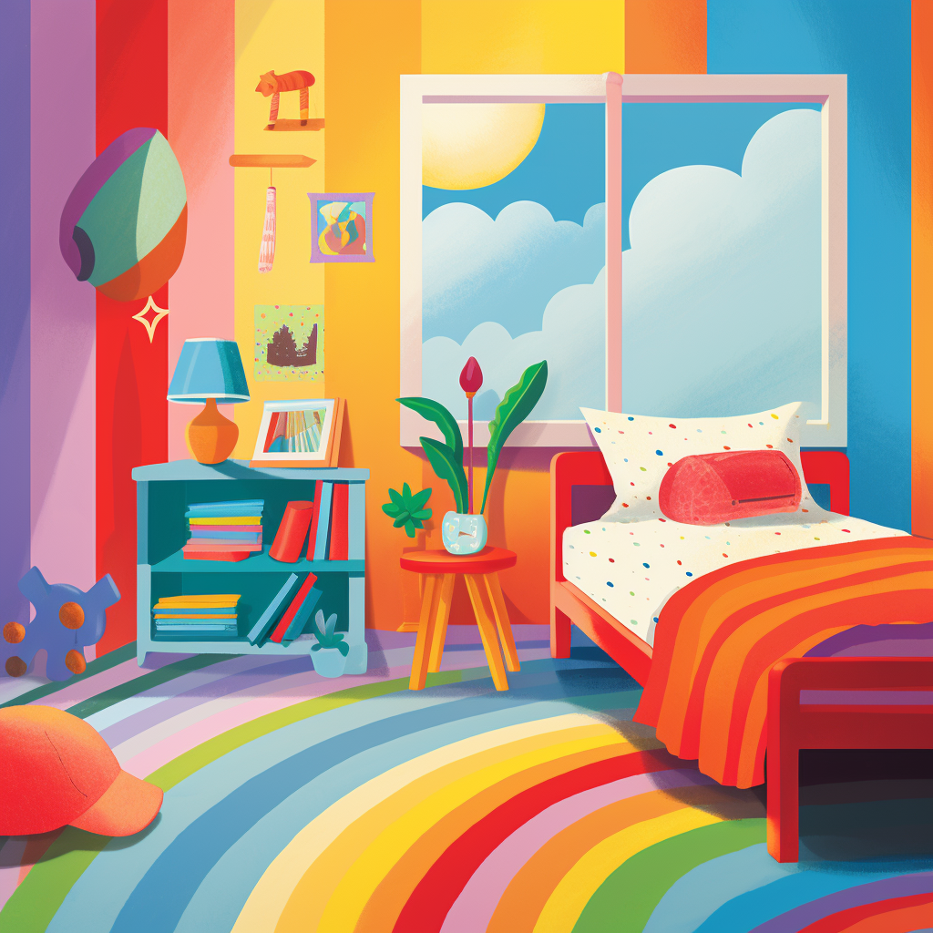 Colorful Child's Room Illustration