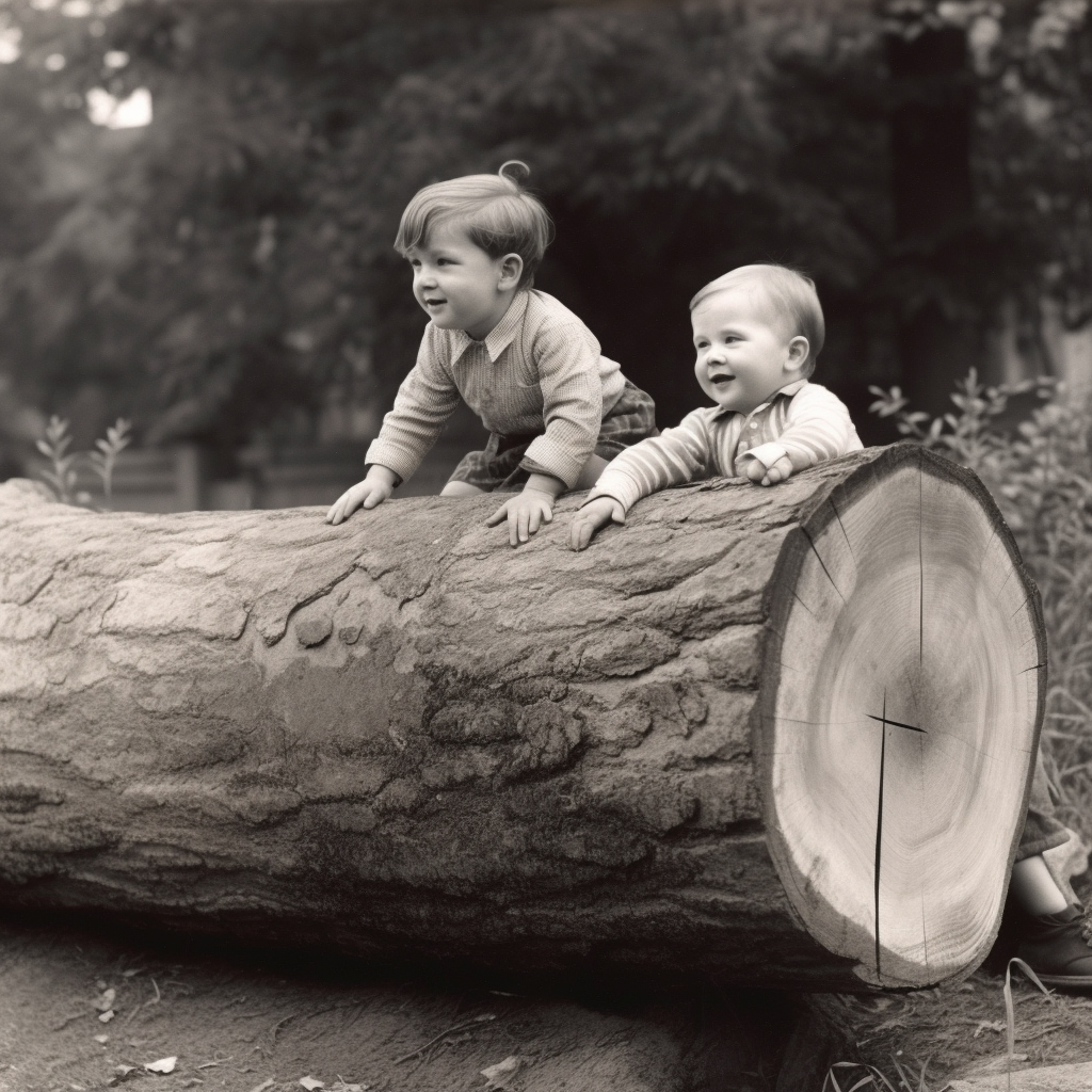 A child found in a log