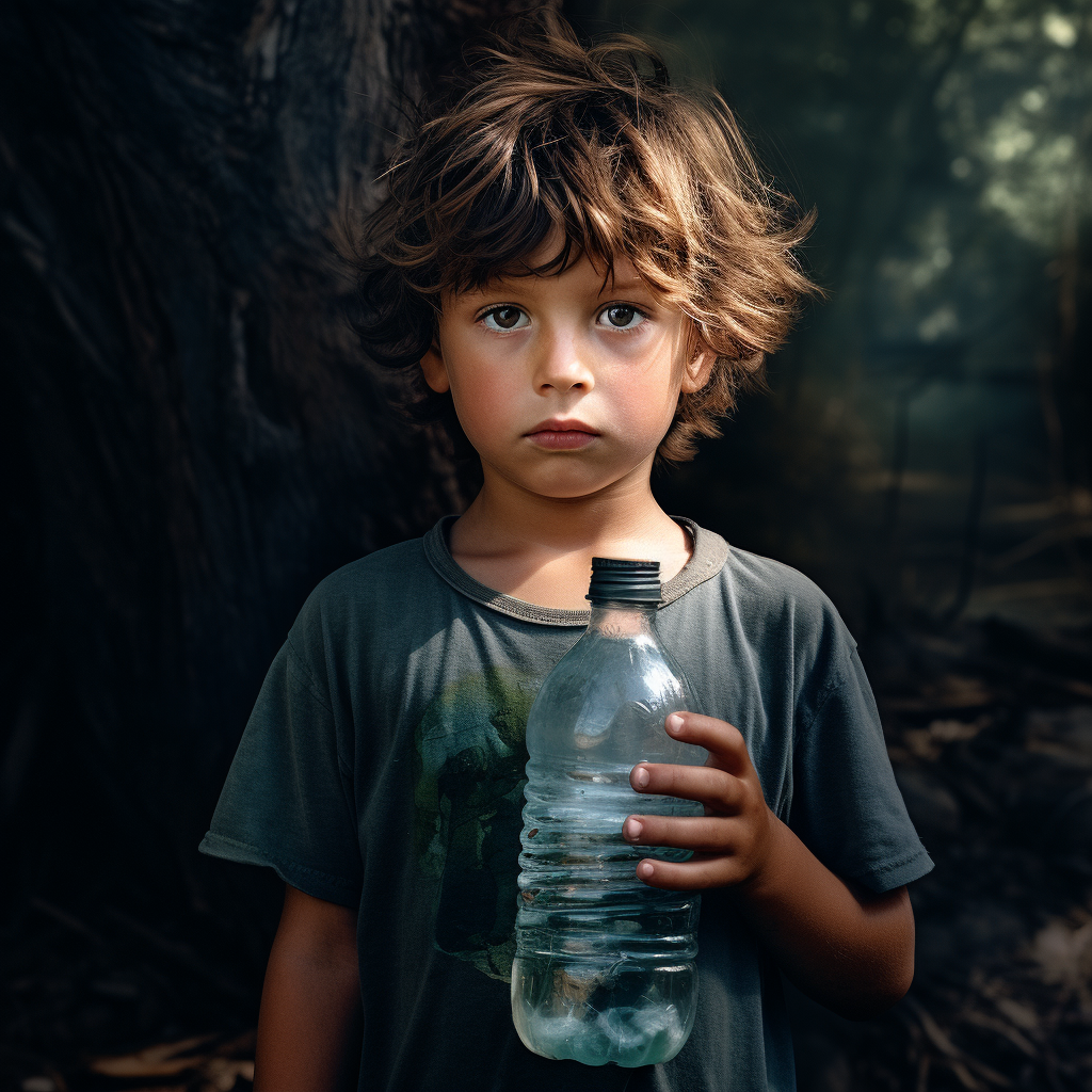 Children with Water Bottles