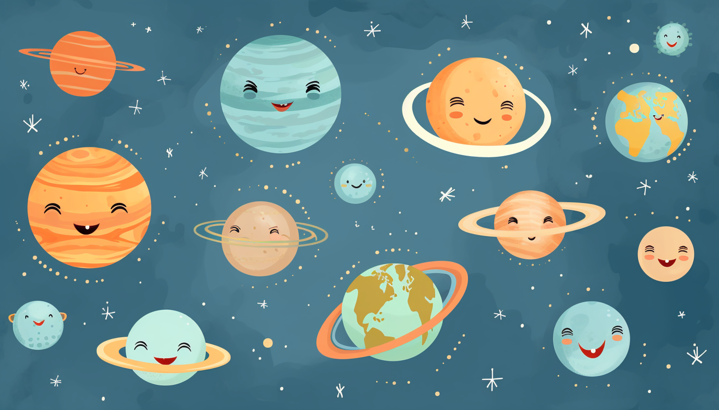 Illustration of Emotion Planets in Space