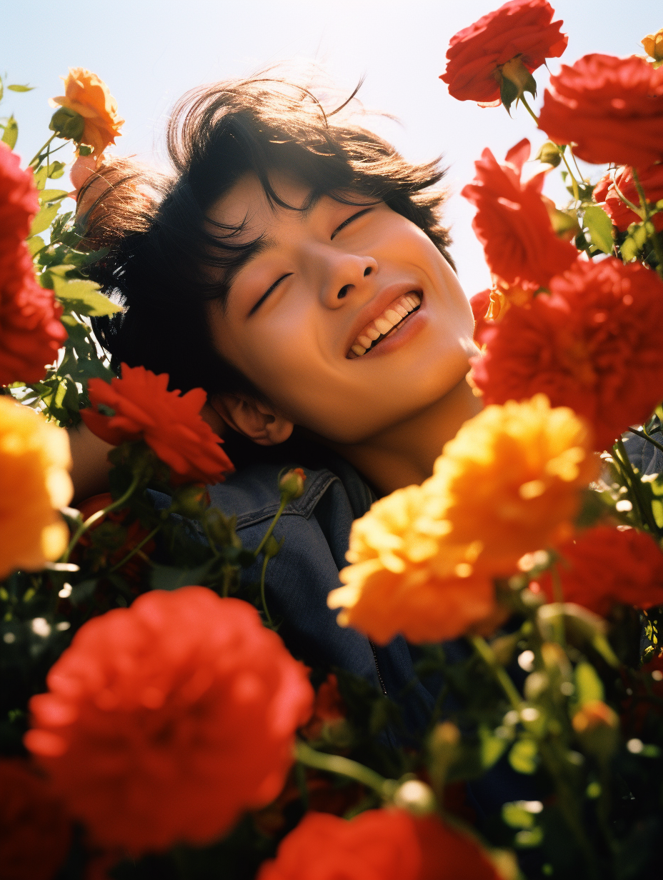 Chinese boy in fashionable clothing smiling