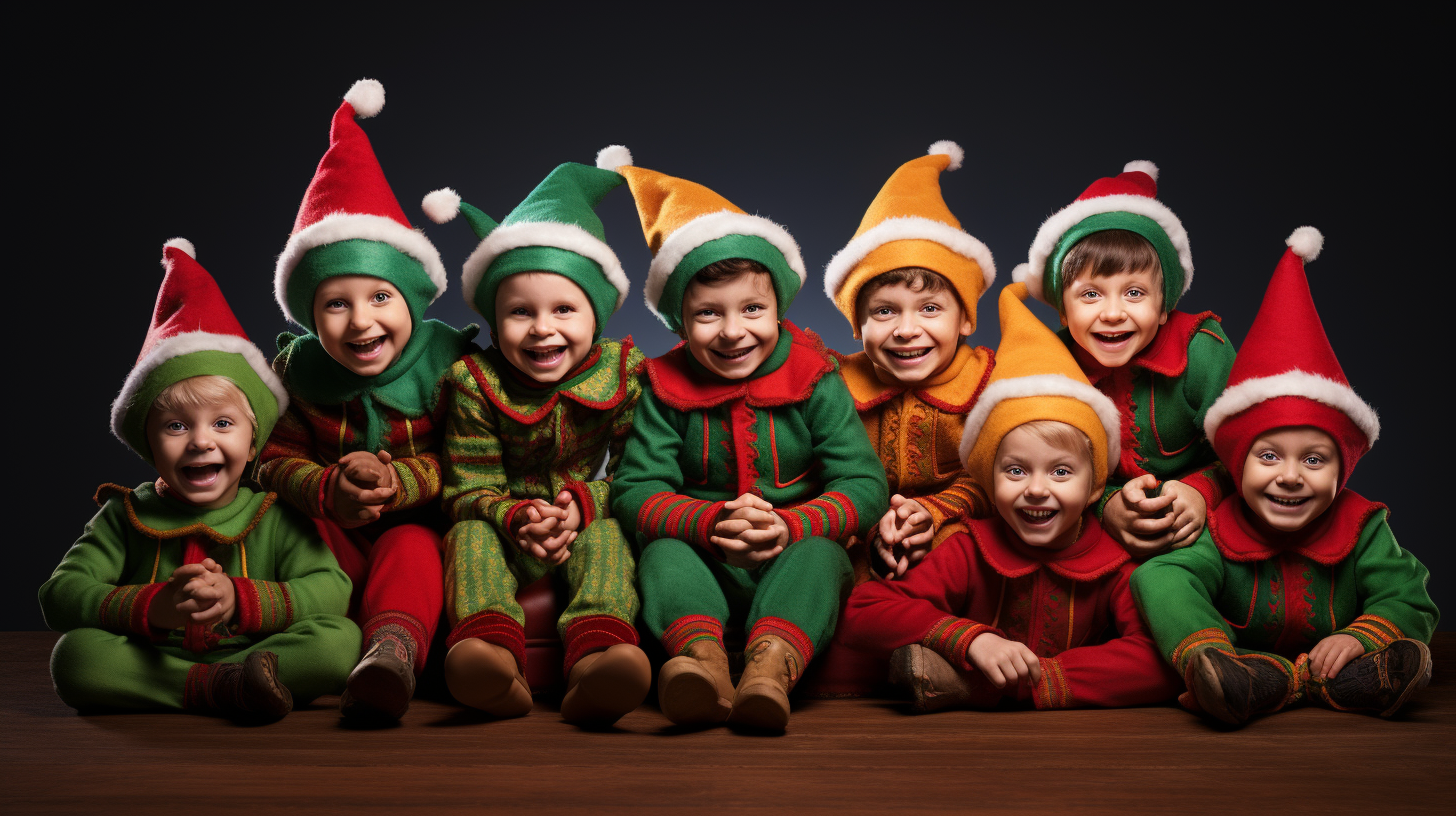 Smiling Christmas Elves Team