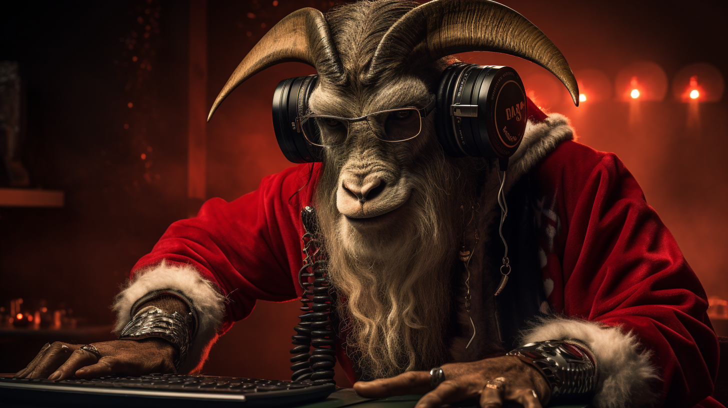 Krampus DJ rocking the Christmas party