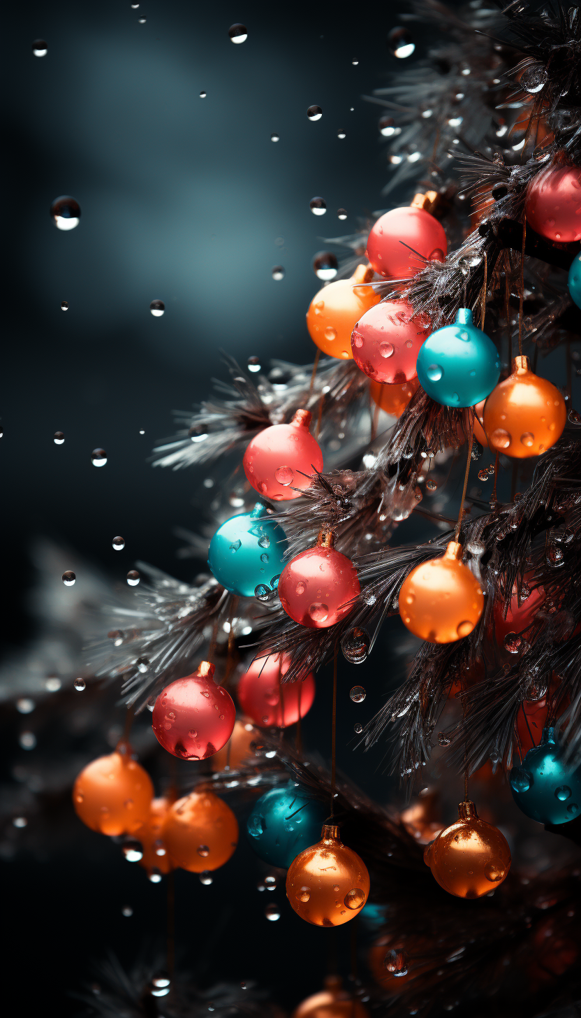 Abstract Christmas Tree with Color Splash