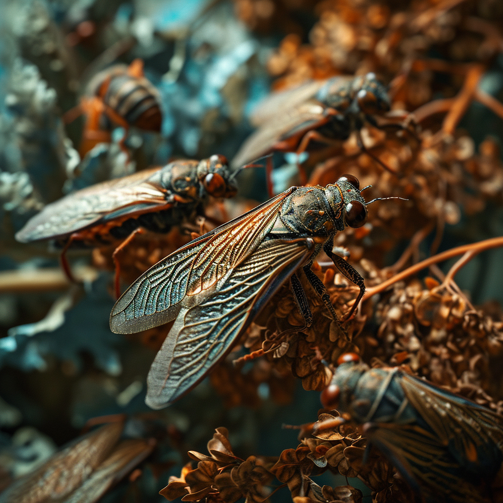 Cicadas devouring medieval crops